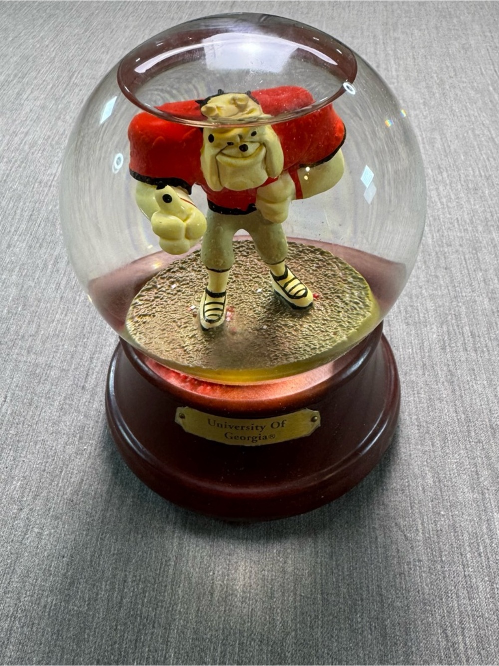 Vintage UGA University of Georgia Snow Globe Plays Fight Song Bulldog Music Box